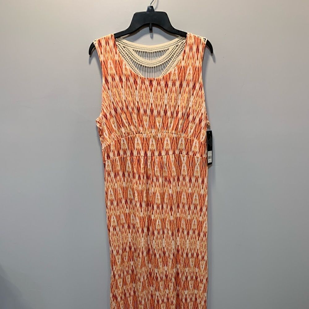 NWT daisy fuentes Tangerine combo maxi With back detail size XL - Picture 15 of 15
